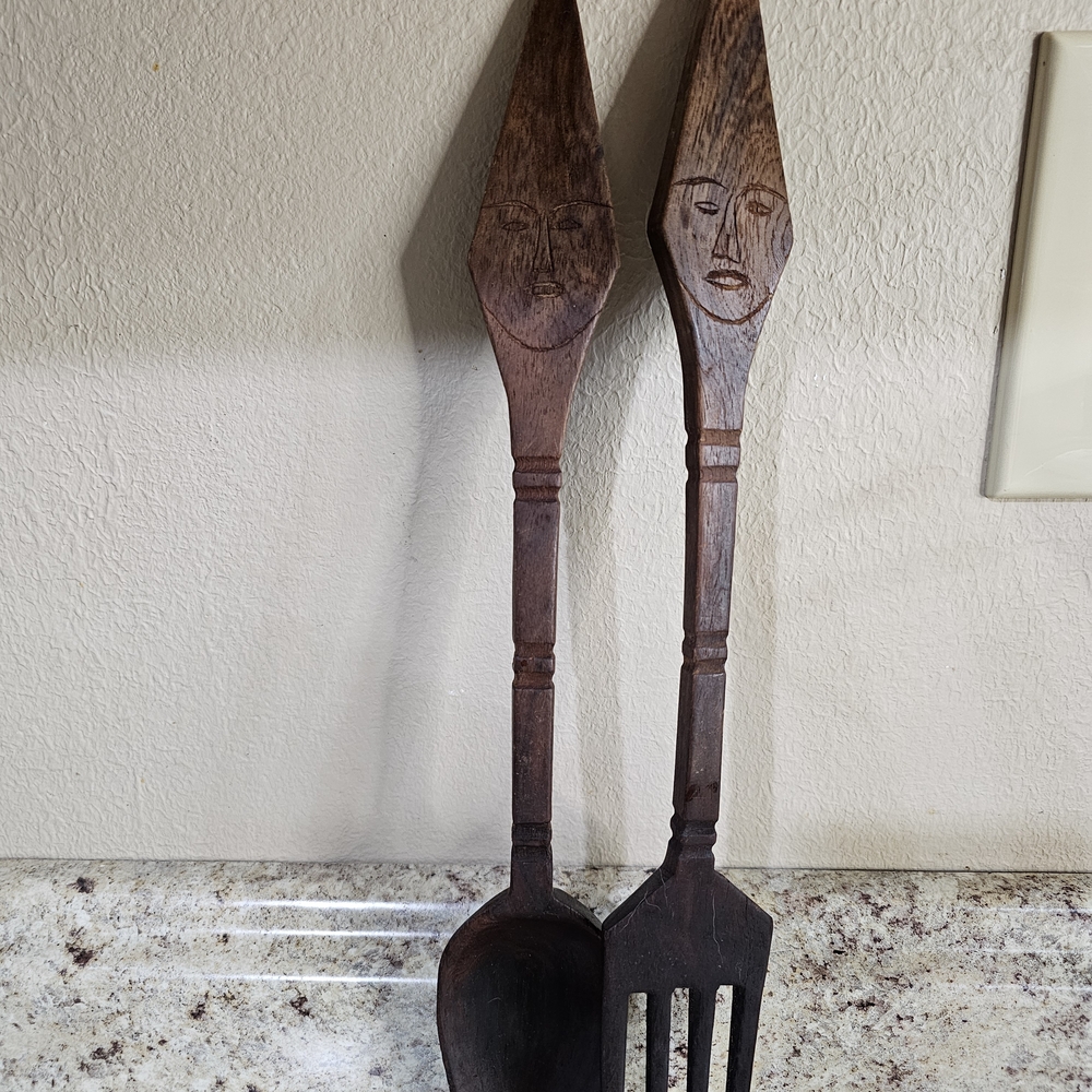 Vintage Handcrafted Wooden Utensil Set